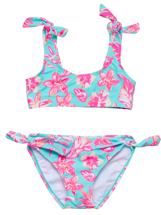 TROPICAL GLOW RECYCLED CROP BIKINI