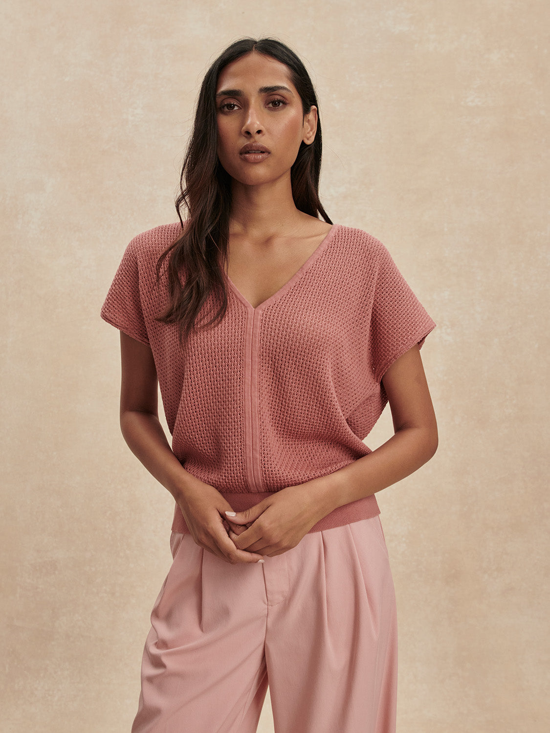 Ashford Knit Top- Ash Rose