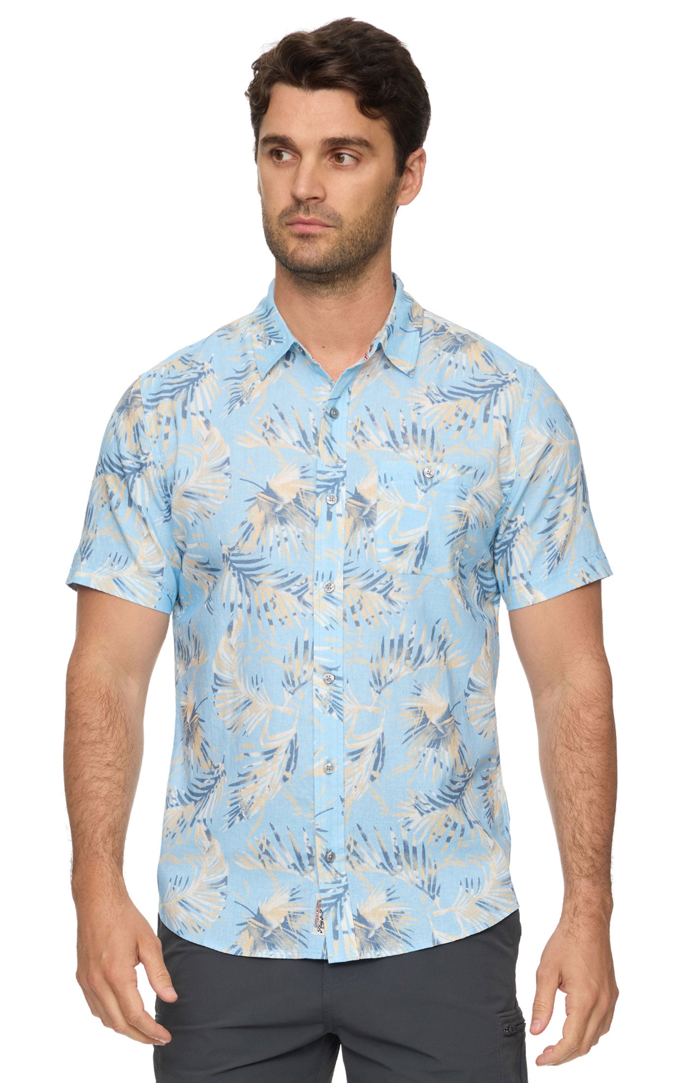 Munford Short Sleeve Palm Print Shirt