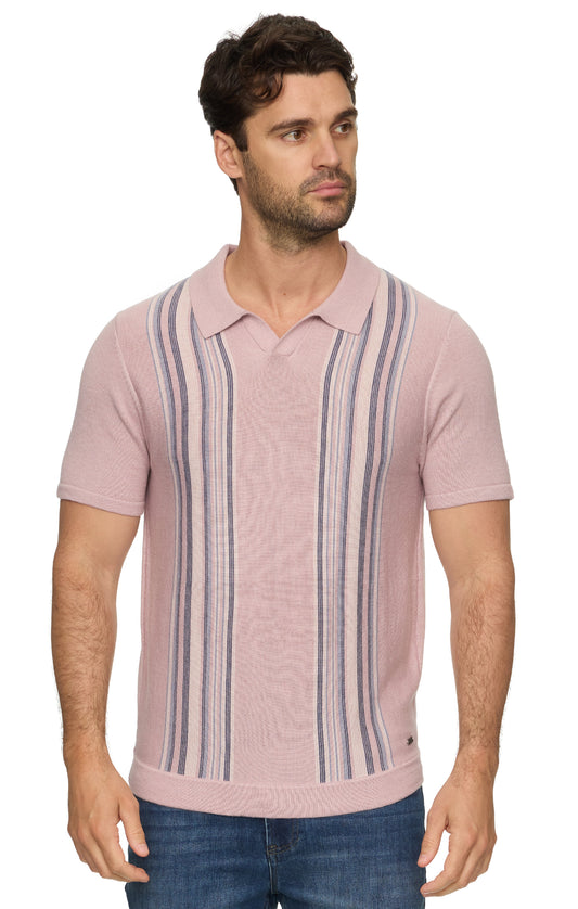Grady Short Sleeve Striped Sweater Polo