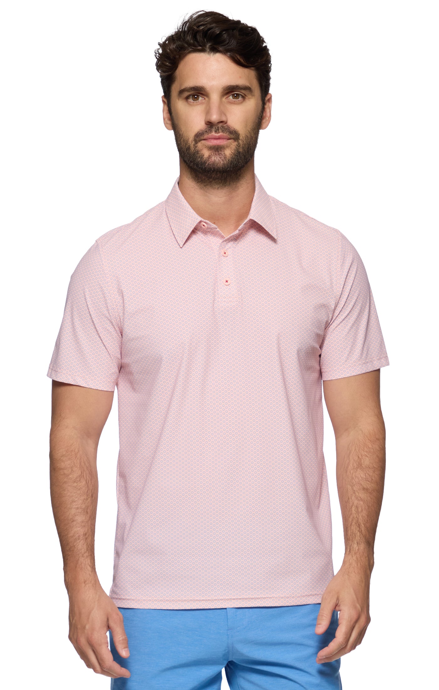 Stateline Short Sleeve Geo Dot Performance Polo