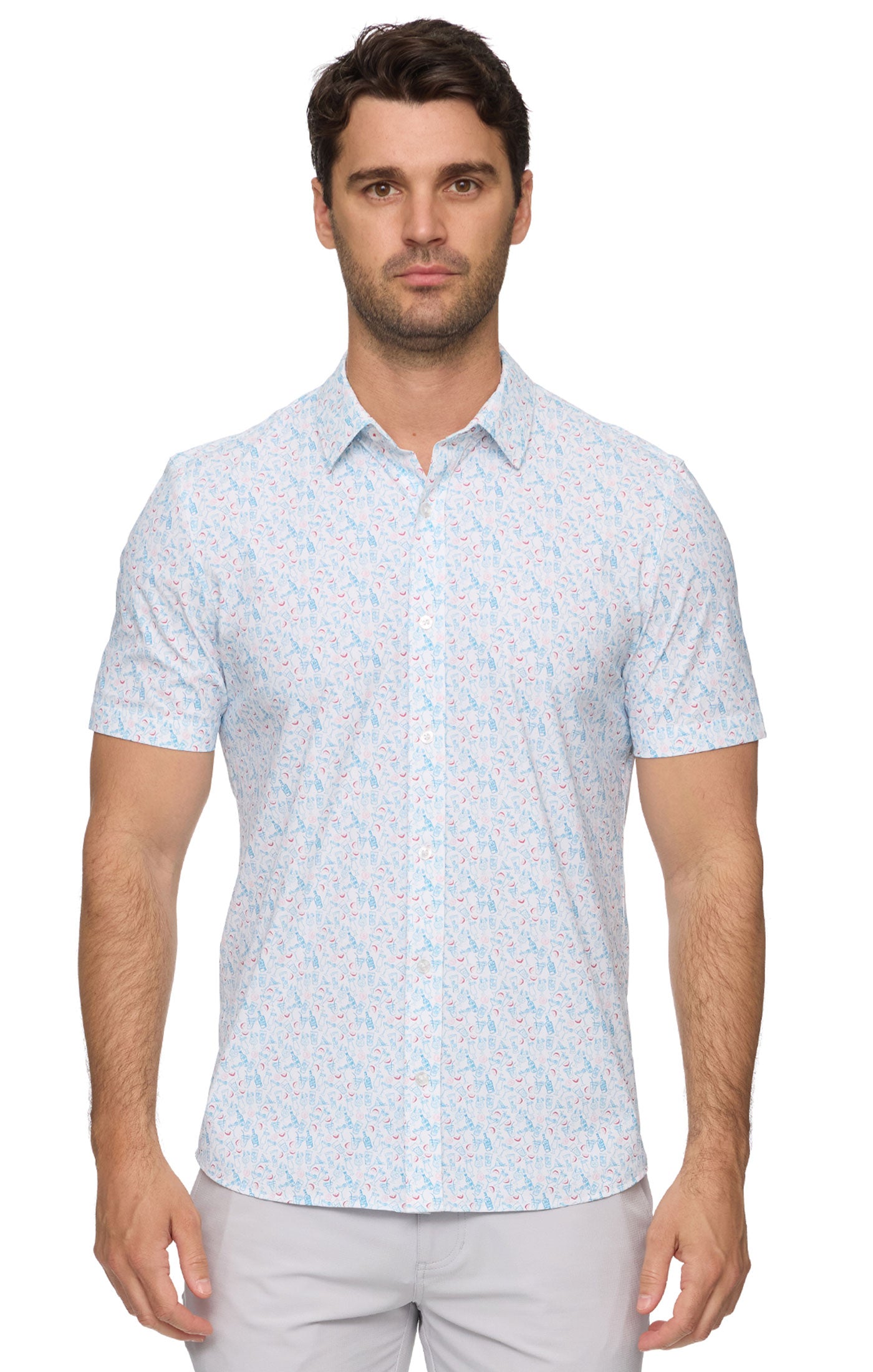 Edgewood Short Sleeve Drink Print Journey Shirt