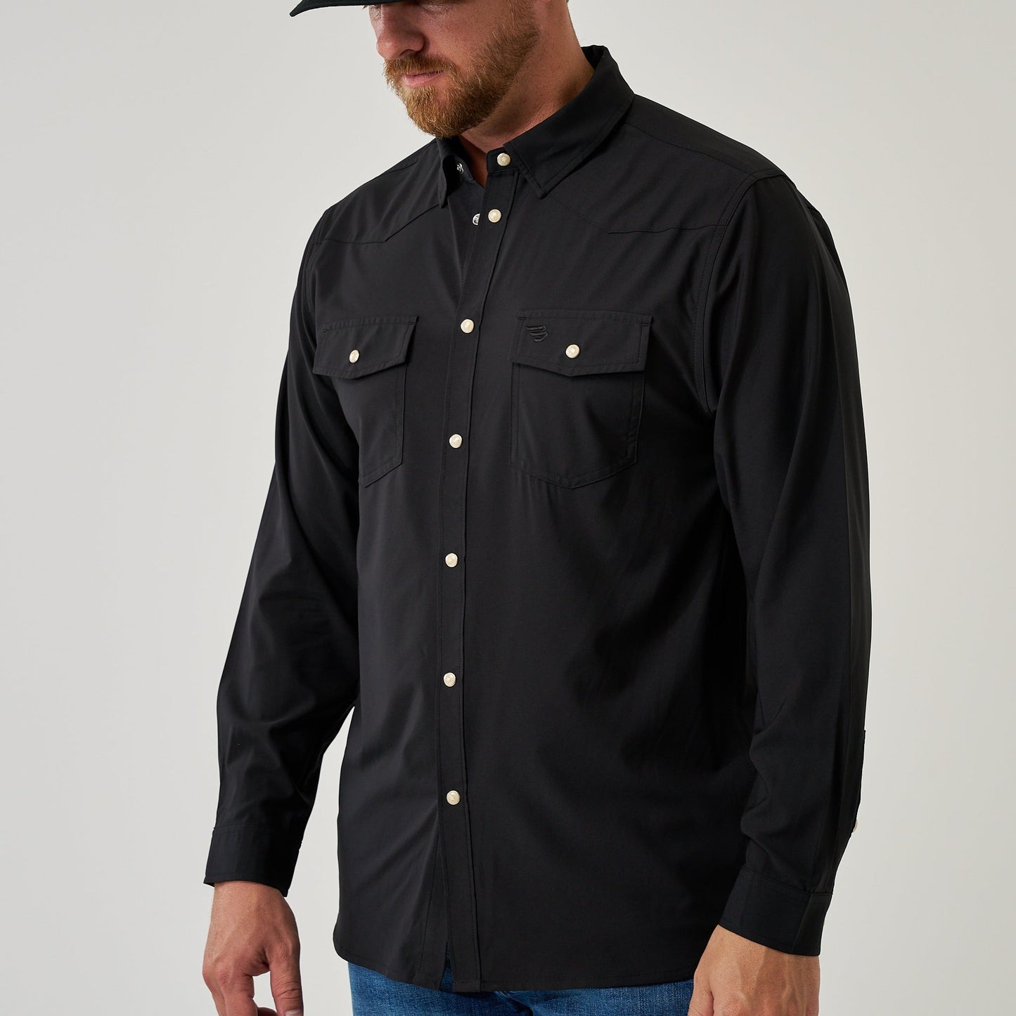 Performance Western Shirt Long Sleeve - Black