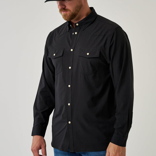 Performance Western Shirt Long Sleeve - Black