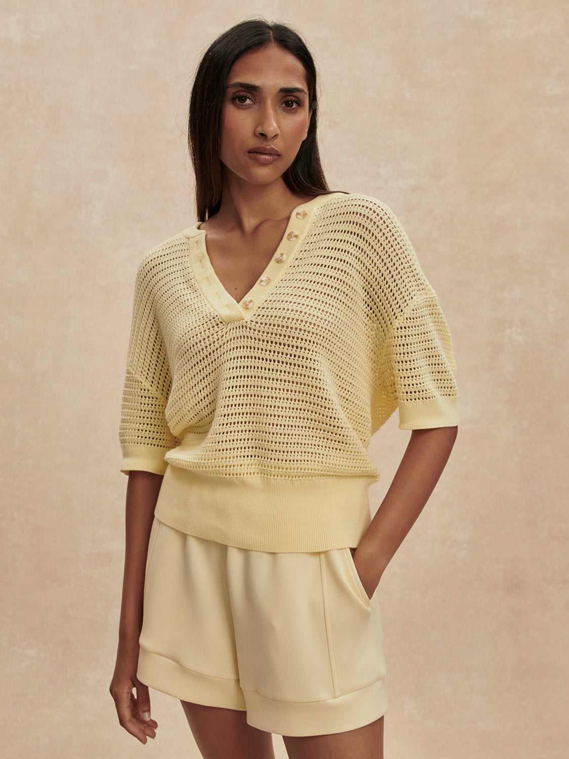 Callie Short Sleeve Knit Top - Anise Flower