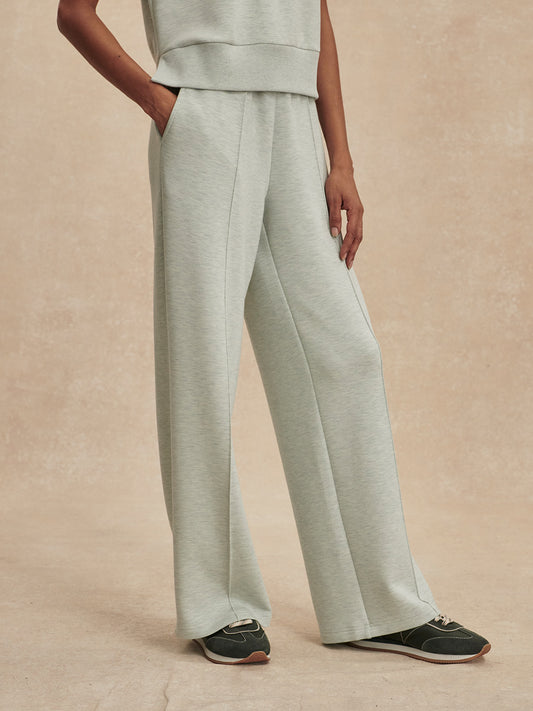 The Wide Leg Pant 30in - Mint Green Marl