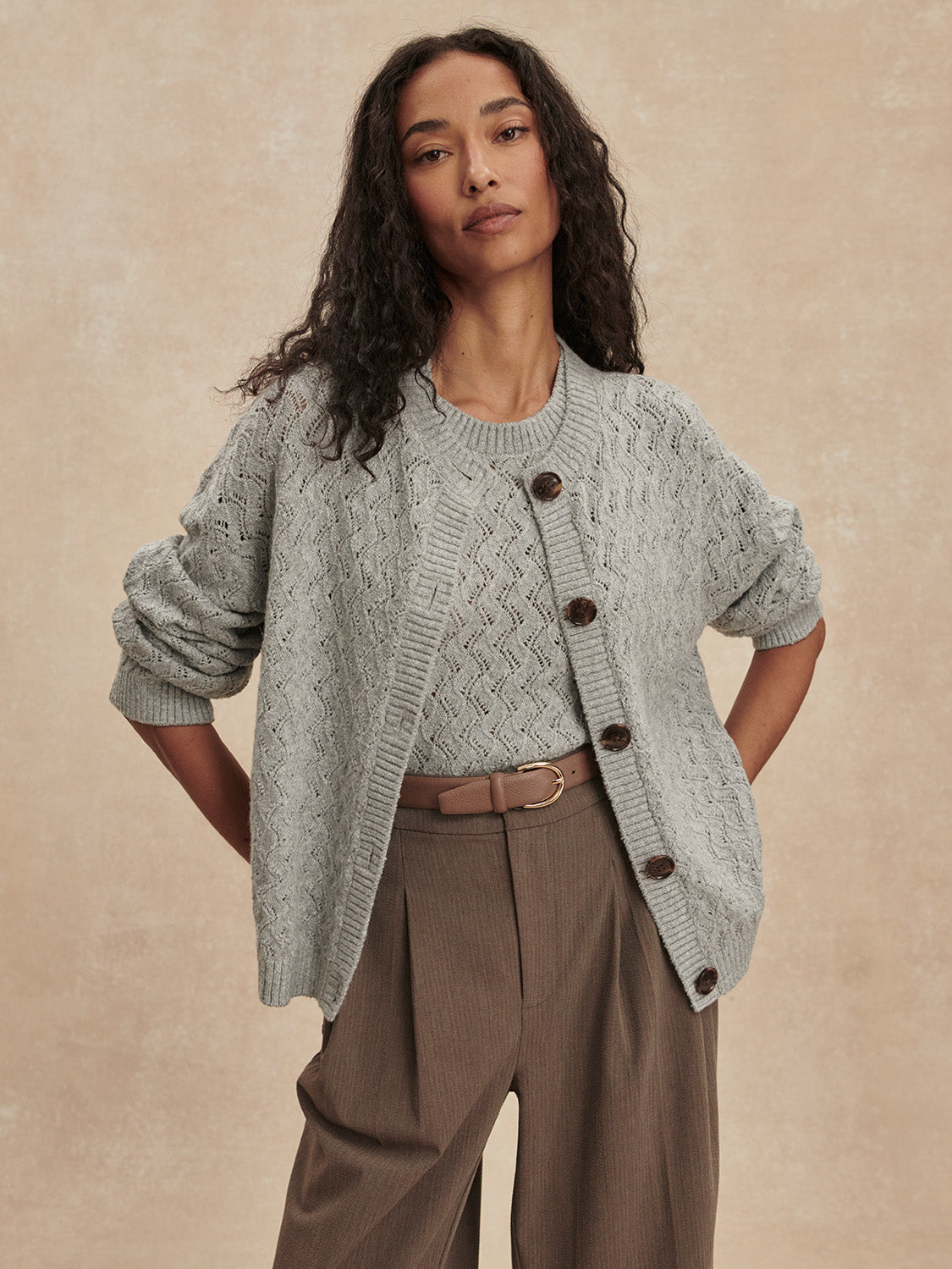 Hossler Knit Cardigan - Grey Melange