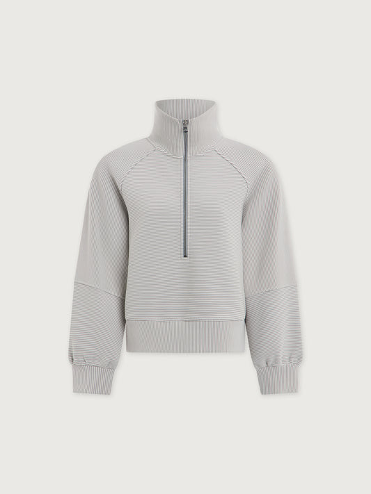 Milano Half Zip Sweat 2.0 - Mirage Grey / Snow White