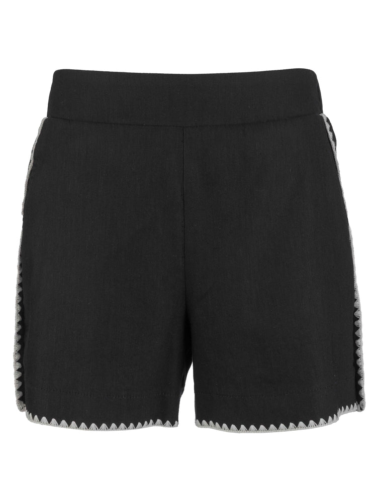 Nicolette Bermuda with Embroidery Border