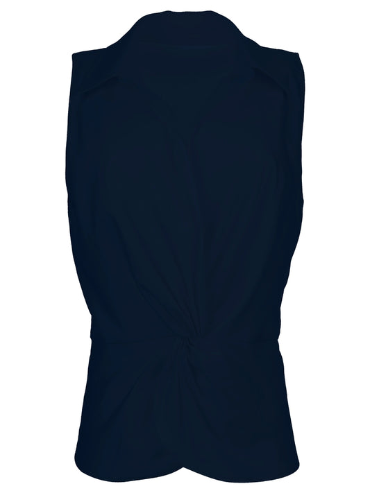 Sara Sleeveless Top w/ Twisted Bottom - Navy