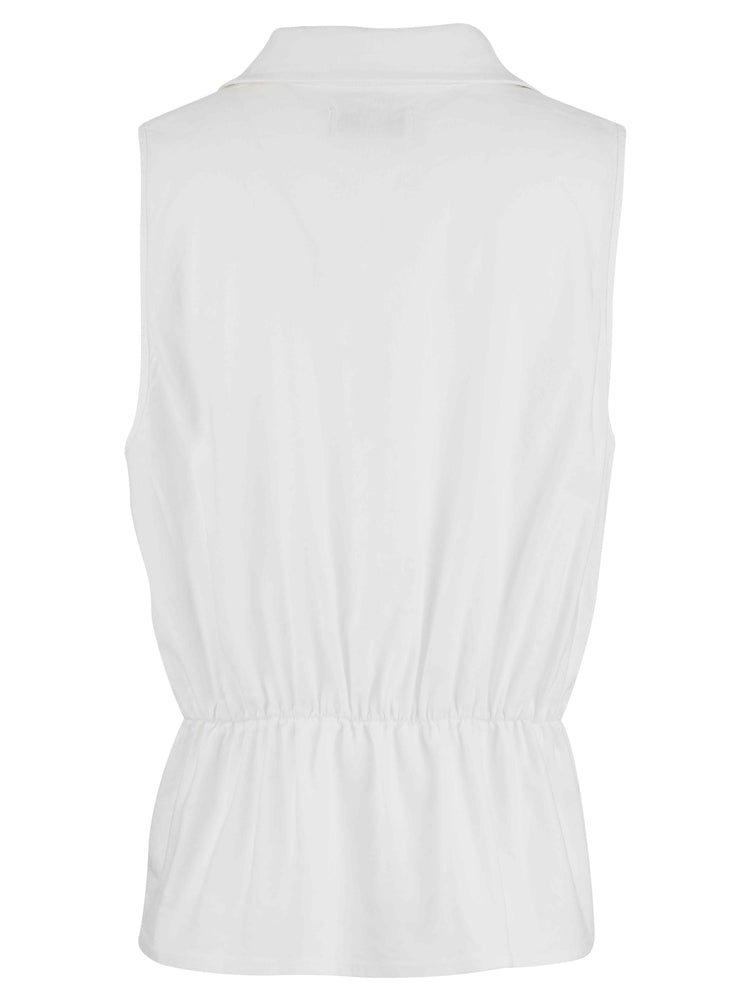 Sara Sleeveless Top w/ Twisted Bottom - White
