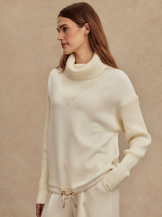 Hannah Cowl Neck Sweater - Egret