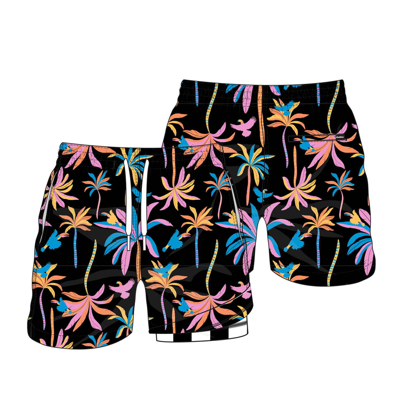 Black Light Nights Kids Swim Trunks Lined