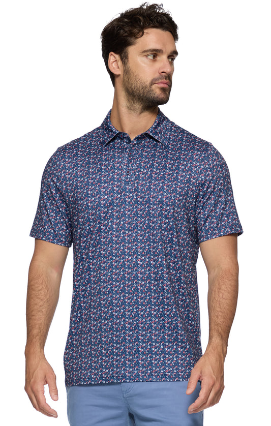 Higgins Floral Americana Performance Polo