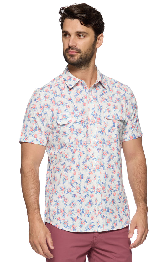 Linton Drink Print Performance Shirt