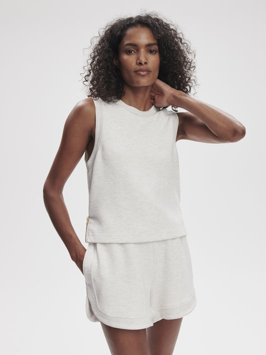 Shea Crop Tank - Ivory Marl