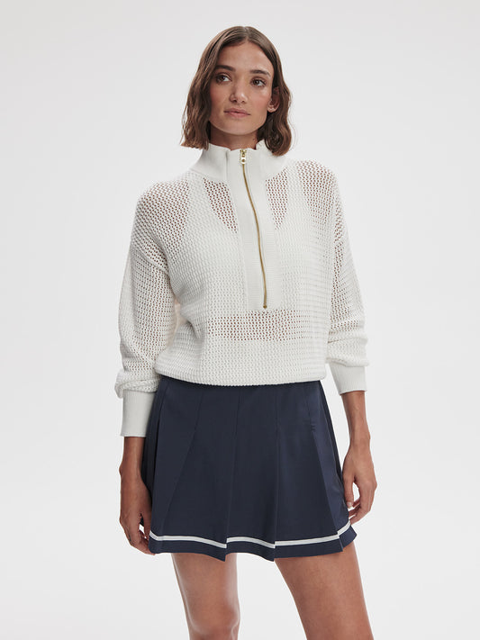 Aurora Half Zip Knit - White
