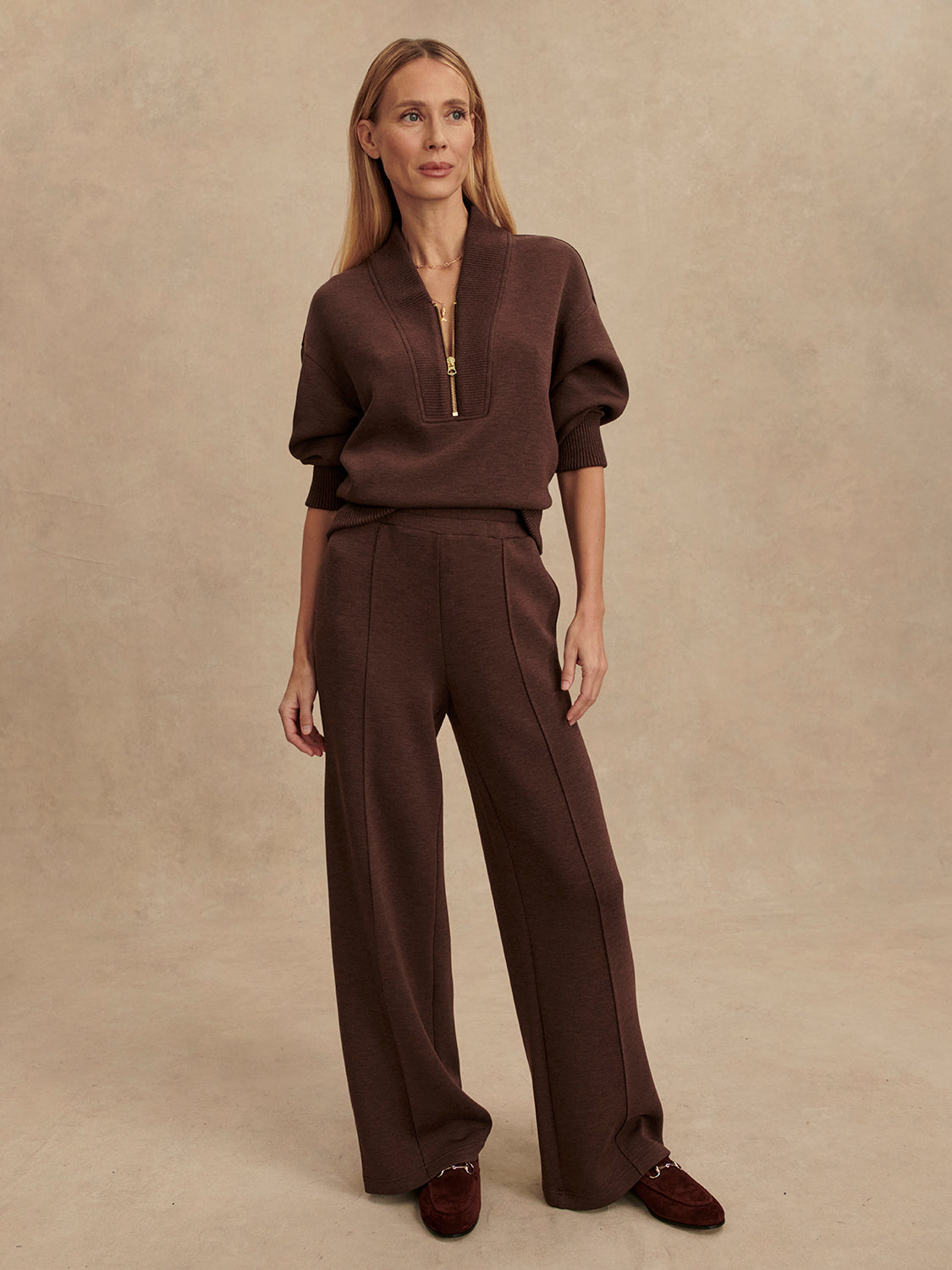 The Wide Leg Pant 30 - Coffee Bean