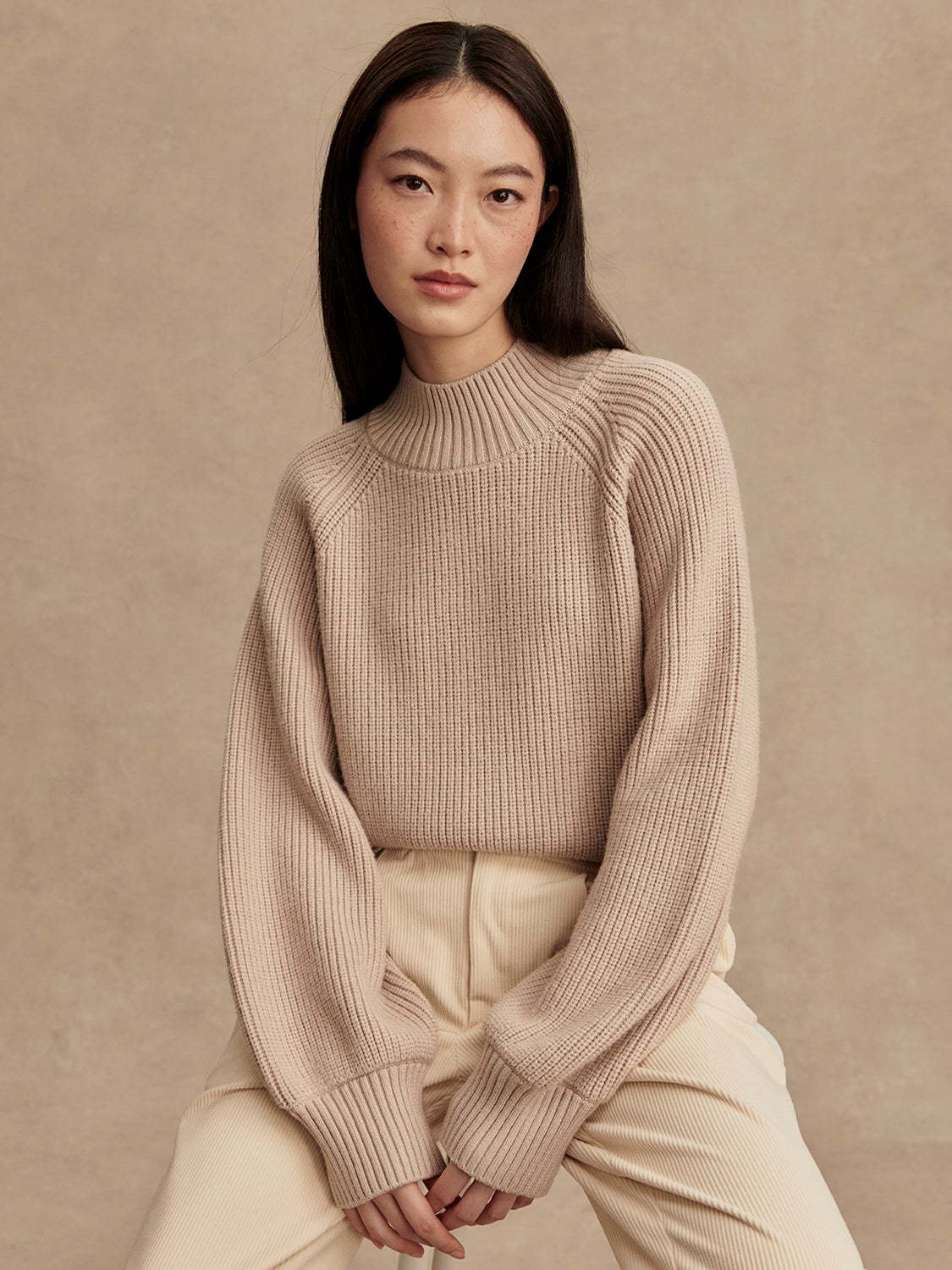 Martina High Neck Ribbed Sweater
