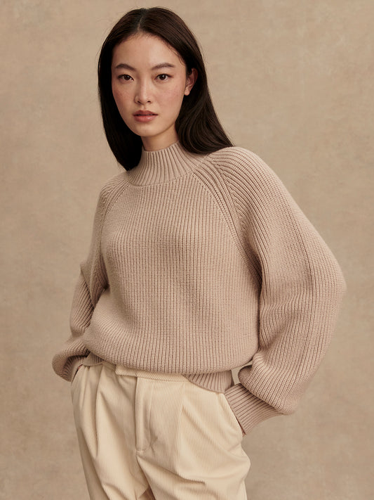 Martina High Neck Ribbed Sweater
