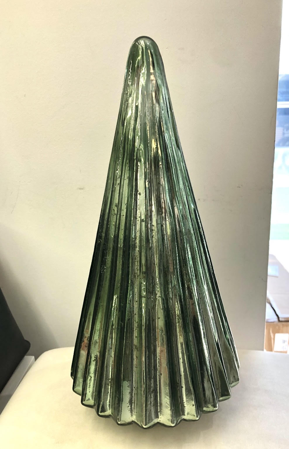 Glass Lighted Christmas Tree in Green