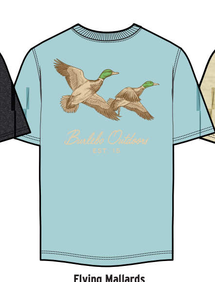 Youth Short Sleeve Flying Mallards - Heather Sky Blue