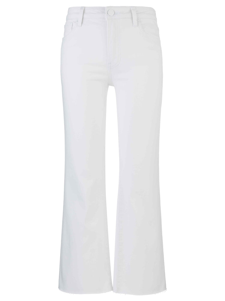 KELSEY HIGH RISE FAB ANKLE FLARE RAW HEM - White