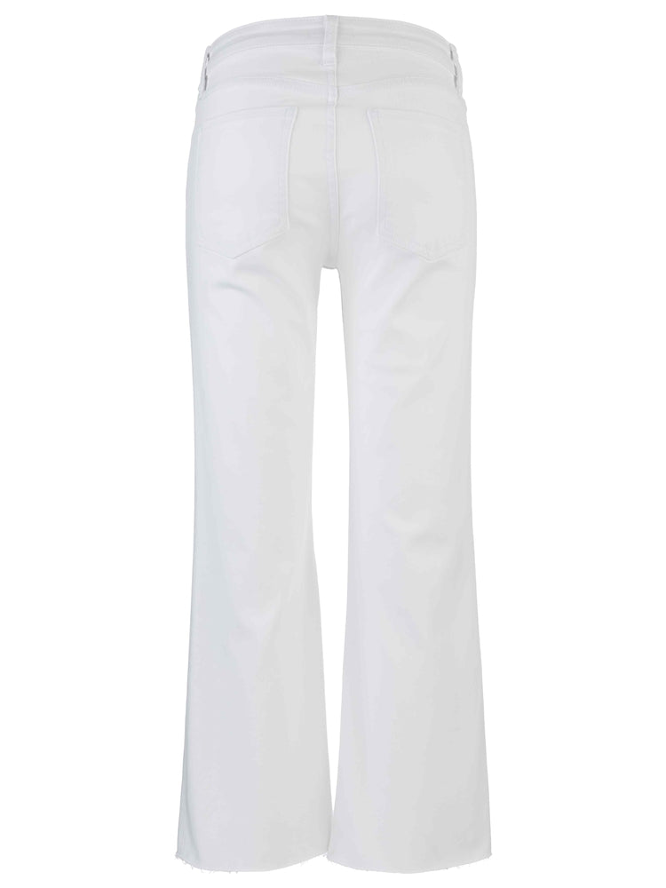 KELSEY HIGH RISE FAB ANKLE FLARE RAW HEM - White
