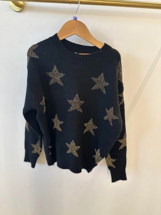 Black Starry Night Knitted Sweater