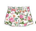 White and Pink Floral Shorts