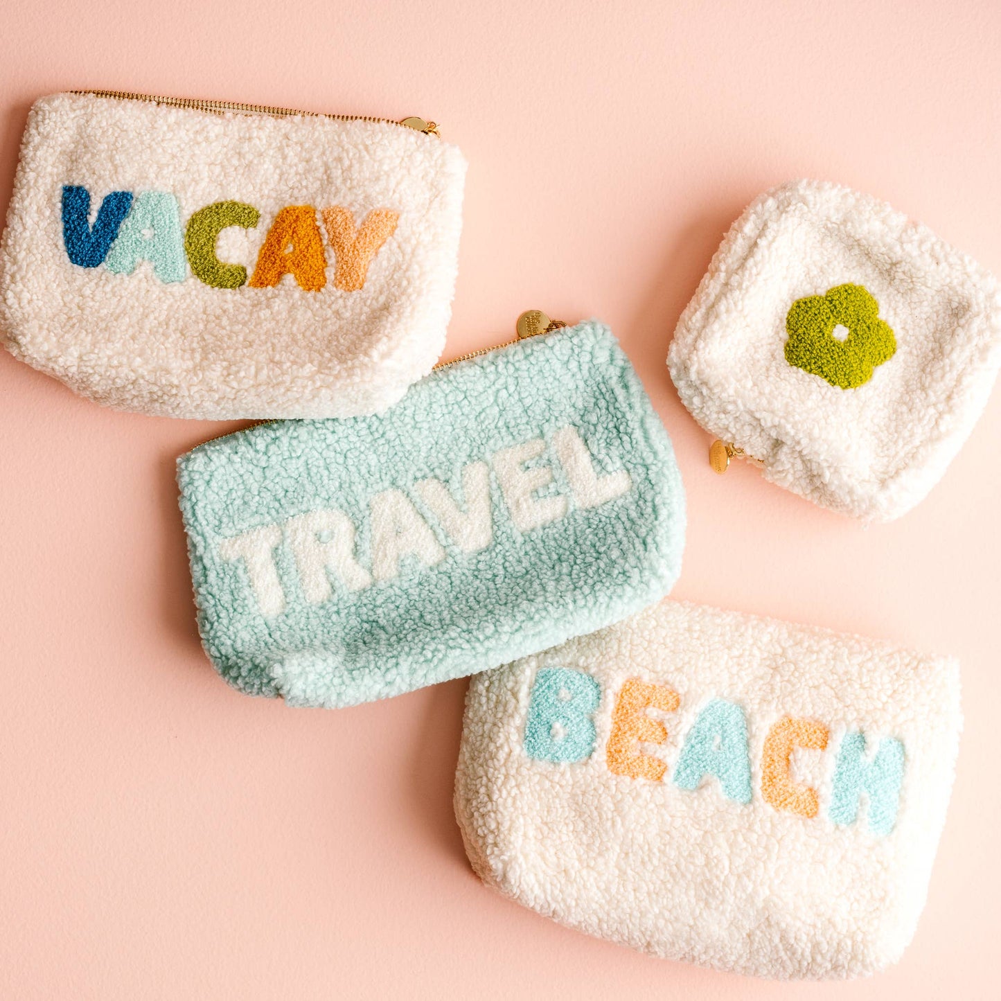 Cream Teddy Pouch - Beach