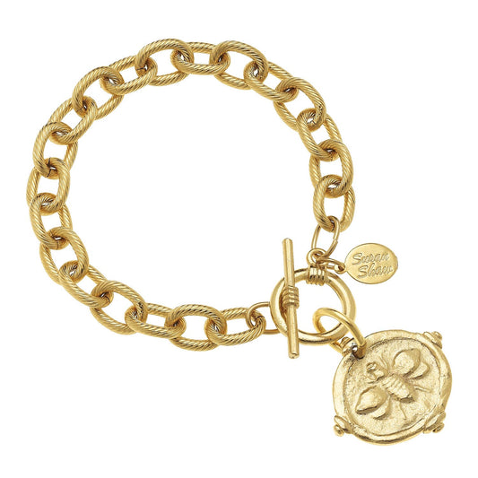 Gold Bee Intaglio Bracelet