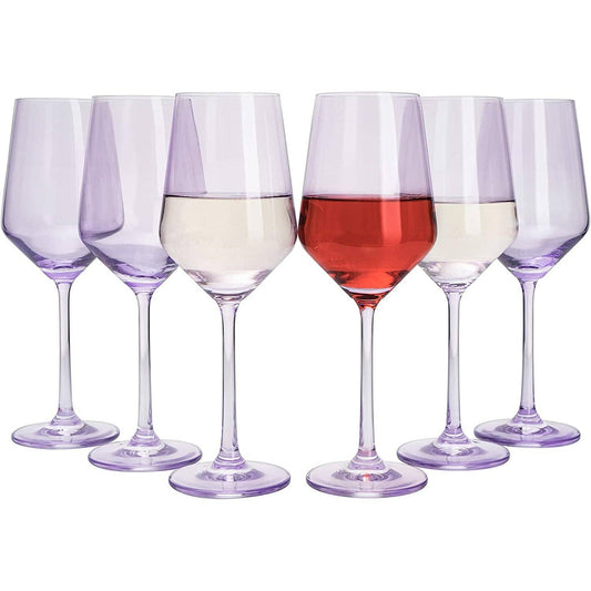 Lavender Colored Wine Glass - 12 oz Hand Blown